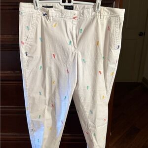 Talbots Relaxed Chino ~ Embroidered Pineapple